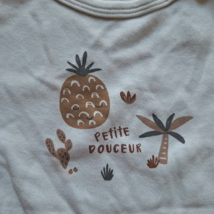 Lot de 5 bodies manches longues bébé emmanchure US - cappuccino - photo numéro 11