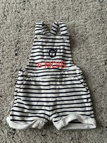 Salopette short garçon 6 mois