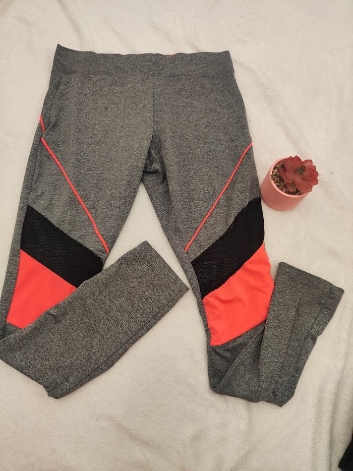 Leggings de sport gris et rose femme
