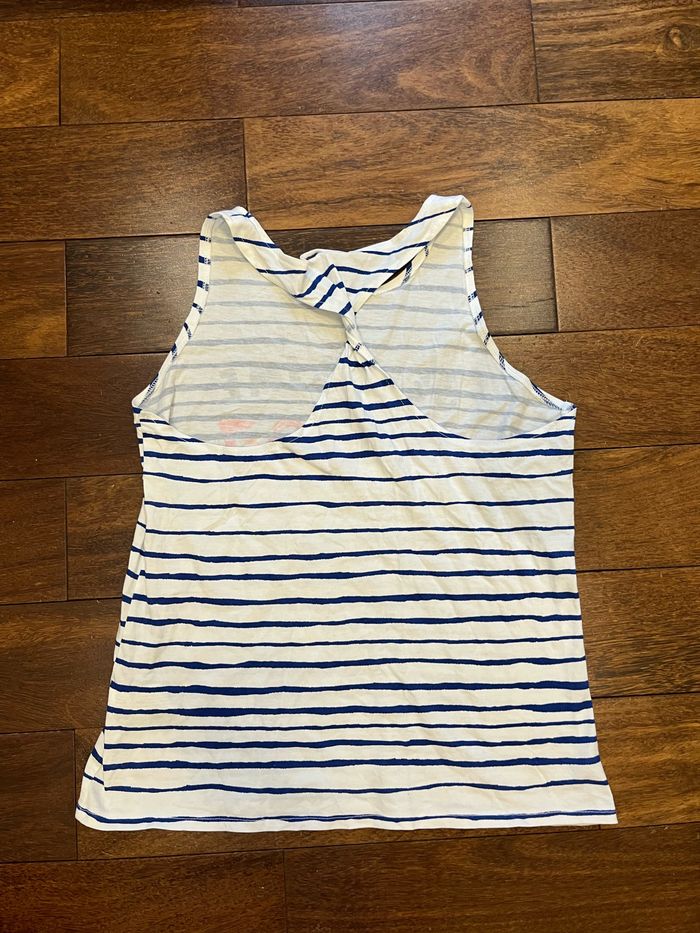 Débardeur rayé bleu et blanc zara taille 13-14 ans - photo numéro 3