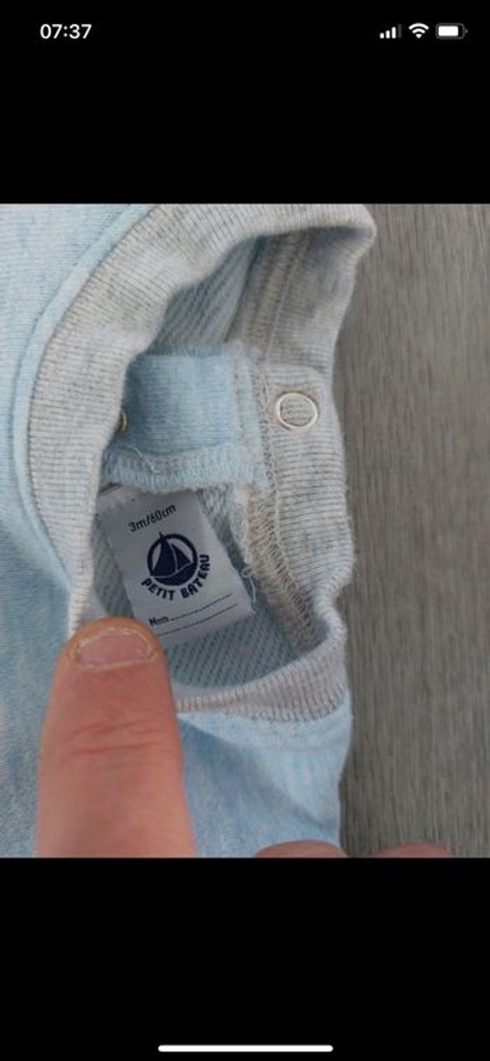 Sweat Petit Bateau taille 3 mois - photo numéro 4
