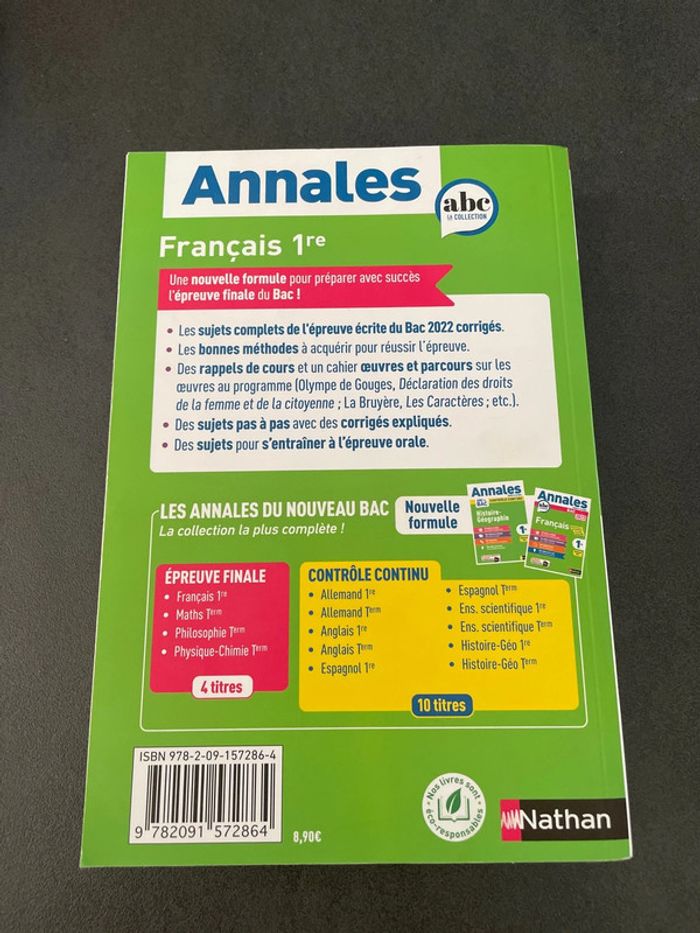 Annales bac français première 1ere lycée - photo numéro 2
