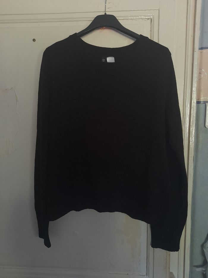 Pull noir en maille, taille S