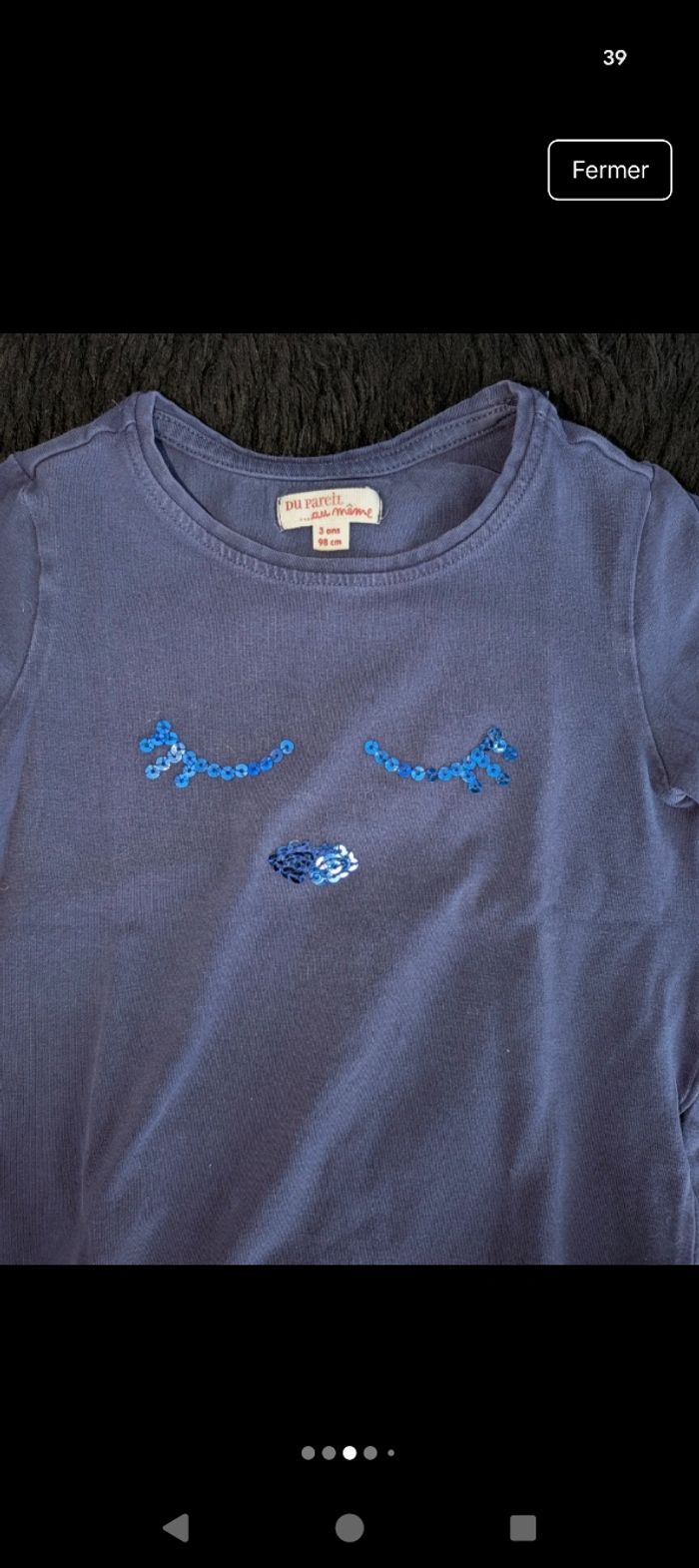 T-shirt manches longues fille 3 ans DPAM - photo numéro 3