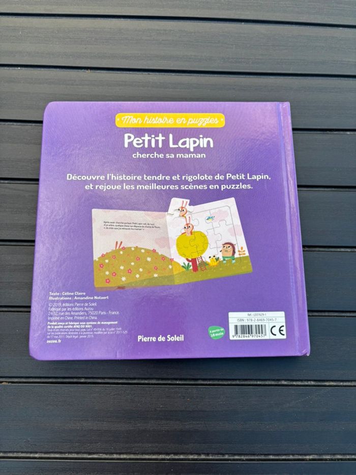🌺Livre puzzle petit lapin cherche sa maman🌺 - photo numéro 2