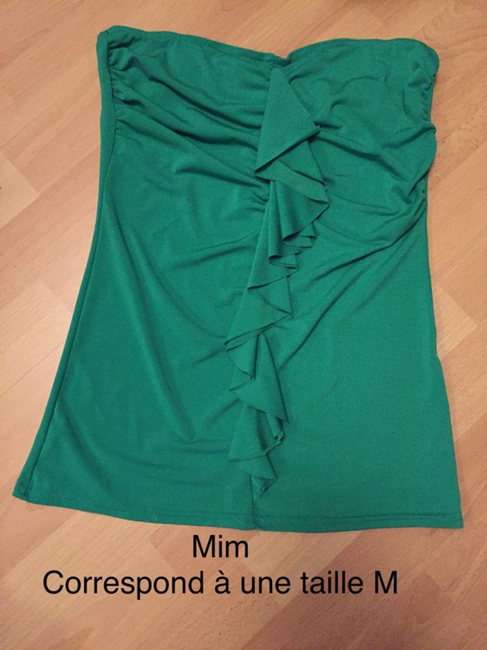Top sans bretelles vert Mim