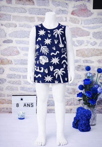 Débardeur imprimé tropical et marin Garçon taille 8 ans marque Okaidi 🎸 