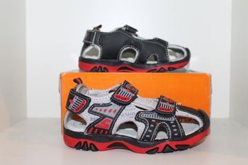 belle sandales nus pieds rouge et noire 28