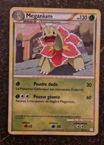 Carte pokémon meganium 130 pv rare en excellent état