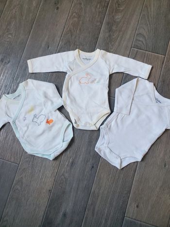 Lot de 3 bodies taille 1 mois bon état