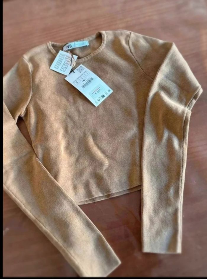 Croc Top camel Zara NEUF avec étiquette - Taille S/36 - photo numéro 2