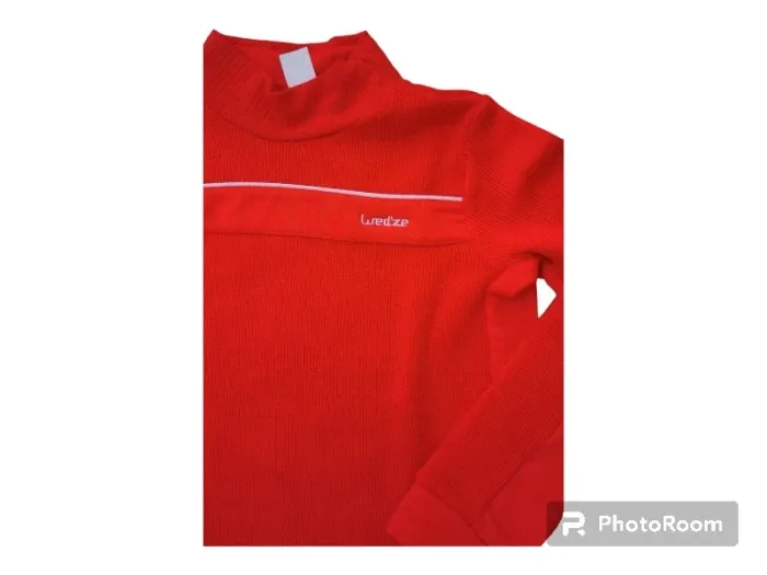 Pull rouge de sport ski 12 ans wed'ze - photo numéro 2