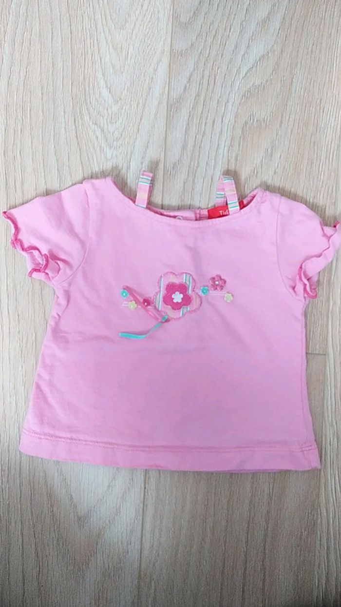 Ensemble fleurs rose 3 mois - photo numéro 7