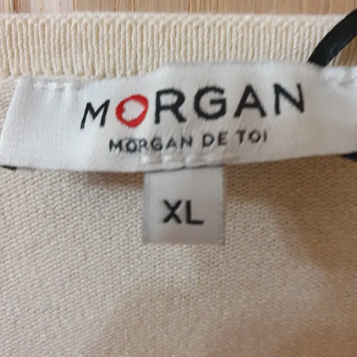 Magnifique haut champagne col en V avec fermeture eclaire taille XL Morgan - photo numéro 3