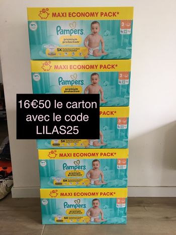 108 couches Pampers premium protection taille 3