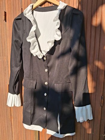 Robe chemise courte noire et blanche