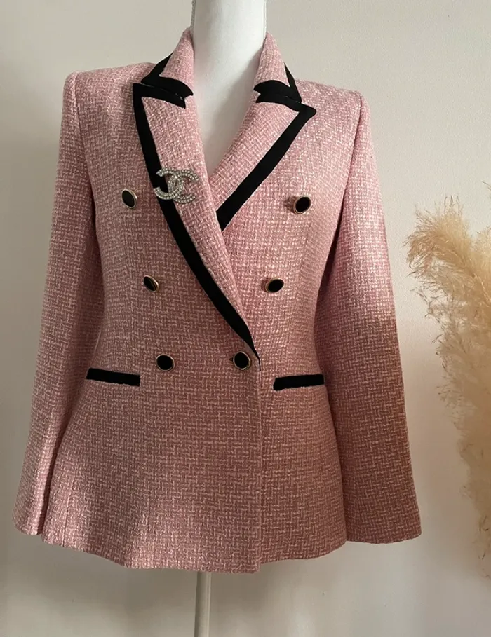 Veste blazer tailleur Zara tweed taille S - photo numéro 4