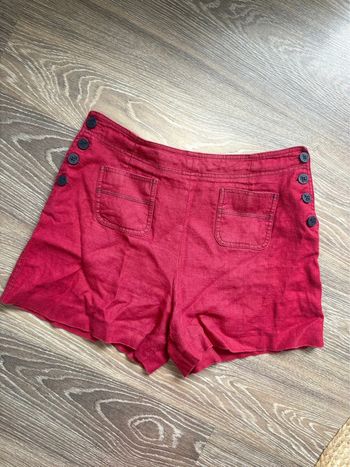 Short en lin Alain Manoukian - 100% lin - bordeaux - taille 40/L