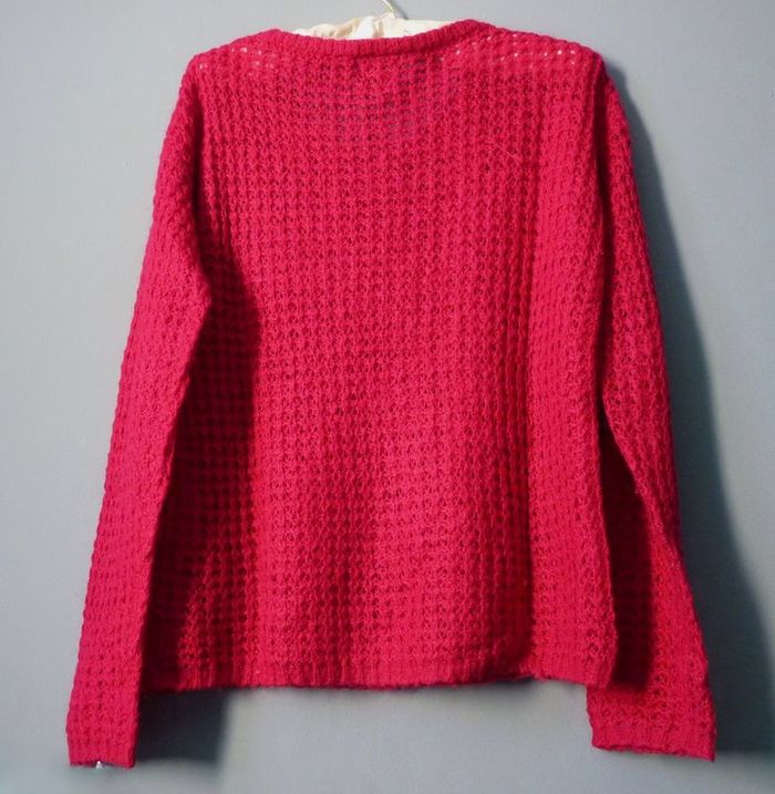 Pull Fille IKKS 12 ans laine mohair maille douce fuschia TBE - photo numéro 2