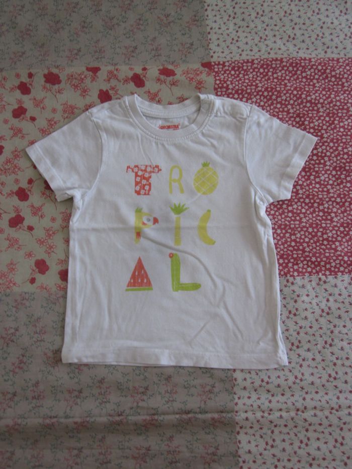 T-Shirt manches courtes blanc 18 mois