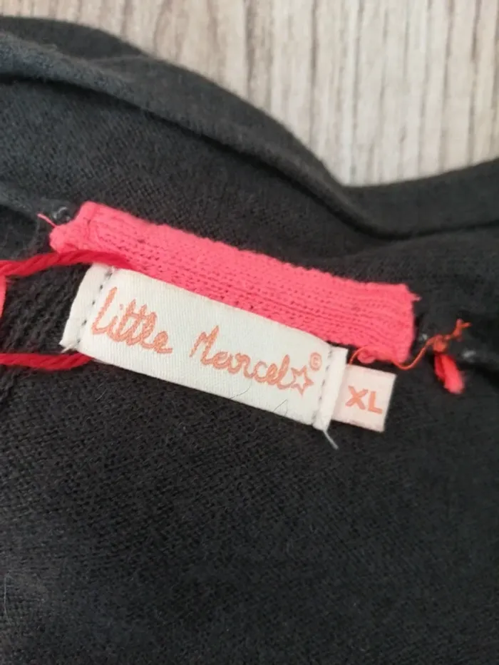 Gilet gris ouvert dans le dos avec nœuds rose fluo / little marcel / (XL) - photo numéro 6