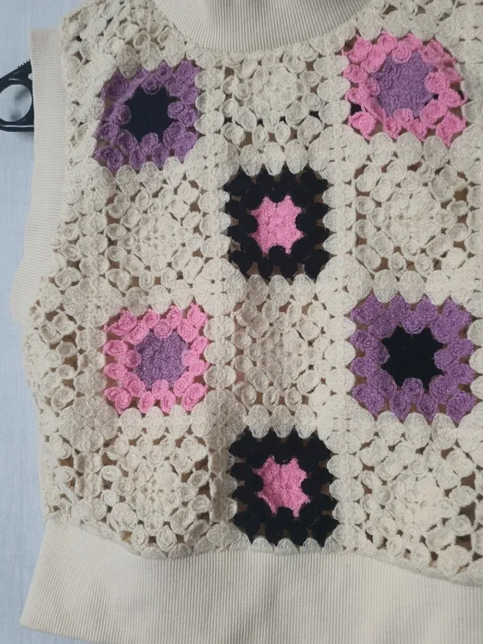 Top en crochet zara Taille S - photo numéro 2