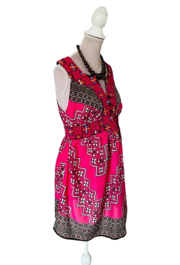 🌸🌿Blouse tunique made in India vintage 2000 H&M inspiration 70s Boho hippie style sleeveless tunic🌿🌺 - photo numéro 4