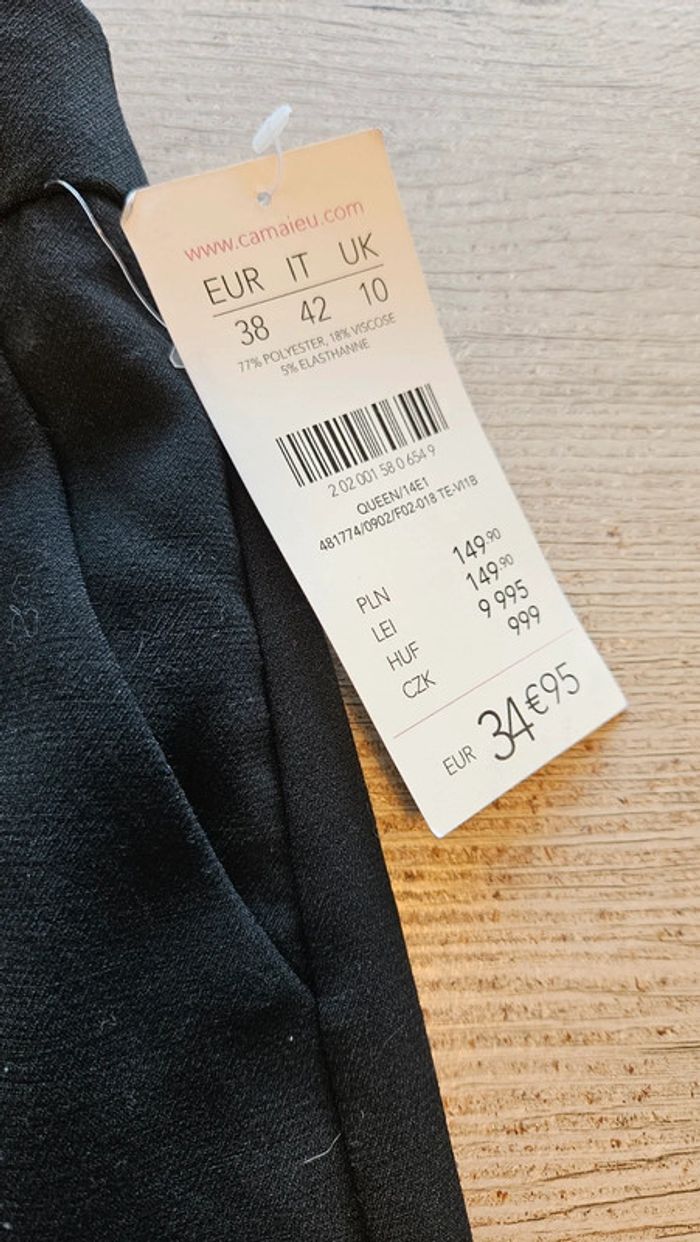 Pantalon noir classique Camaïeu, taille 38, neuf avec étiquette - photo numéro 5