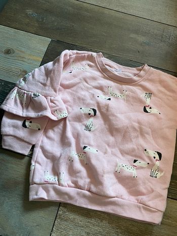 Pull rose chiens fille 3-4ans