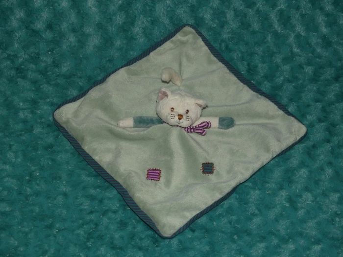 Doudou plat chat Bukowski vert violet 😺 tbe