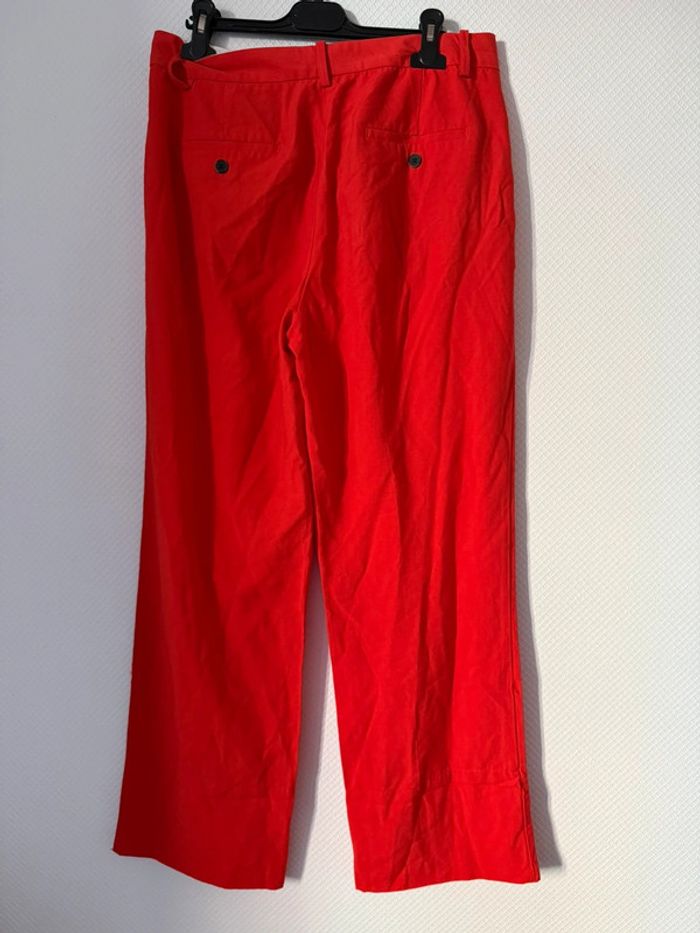 Pantalon droit rouge en très bon état taille M Zara - photo numéro 3