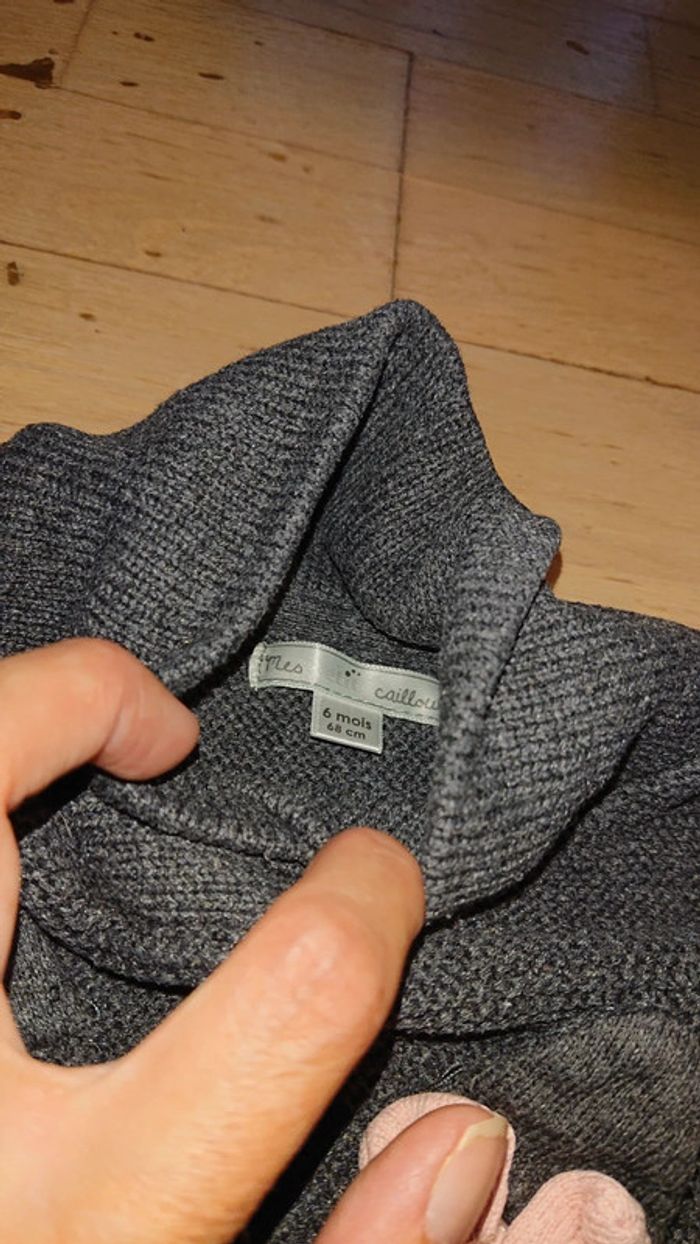 Poncho gris/ noir tête de chat - photo numéro 3