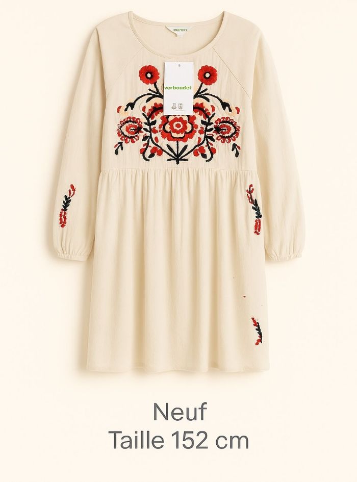 Robe manche longue motif fleuri " verbaudet" Neuf - photo numéro 4
