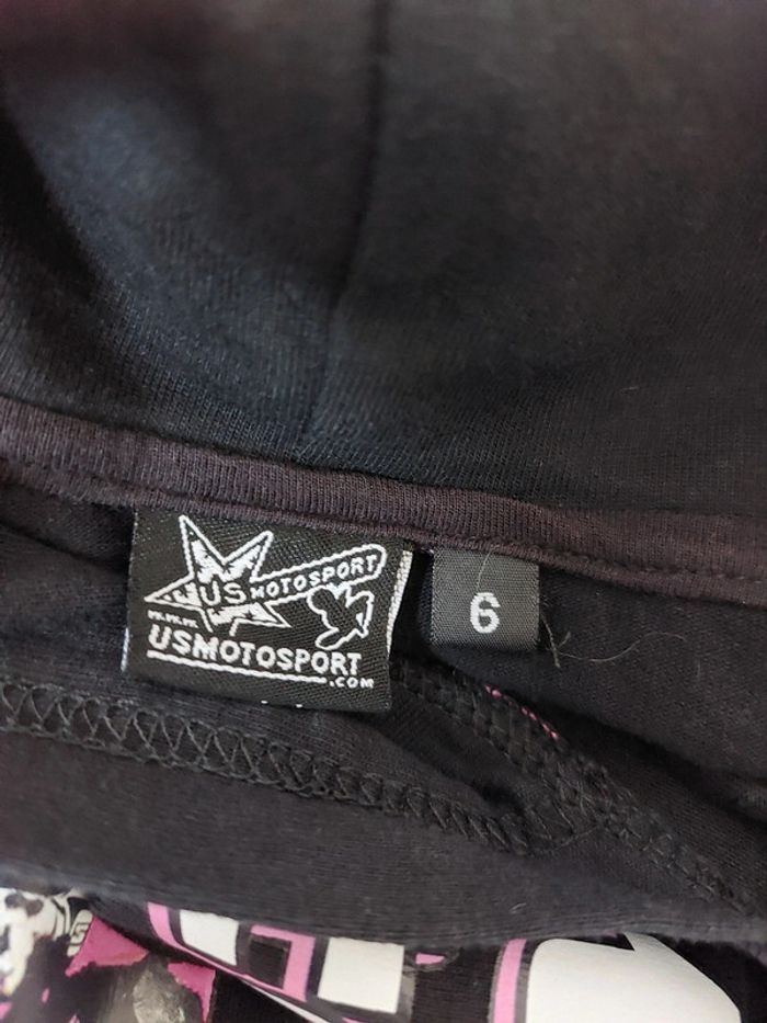 Sweat-shirt à capuche fille 6 ans future motarde - photo numéro 5