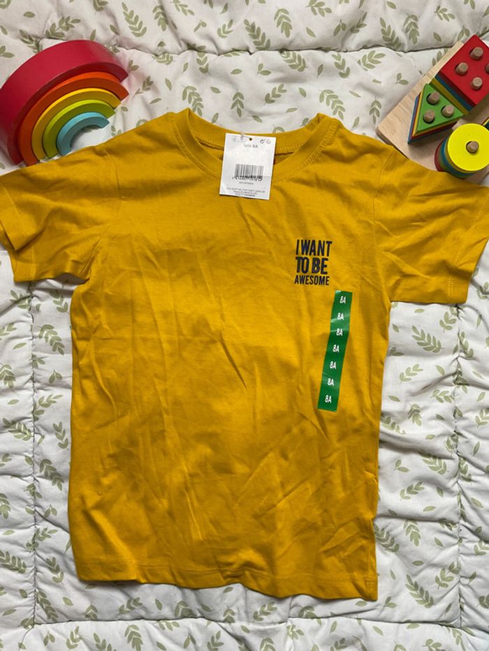 teeshirt manches courtes jaune tissaia 8 ans - photo numéro 3