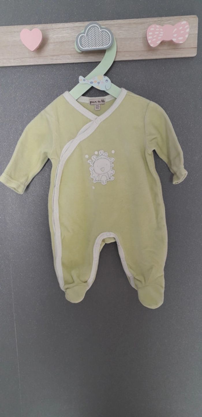 Pyjama velours mixte 1 mois - photo numéro 2