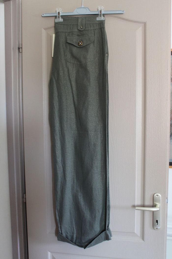 Pantalon léger vert-gris irisé 50 - photo numéro 2