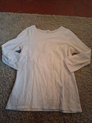 Haut manche longue blanc femme kiabi taille m
