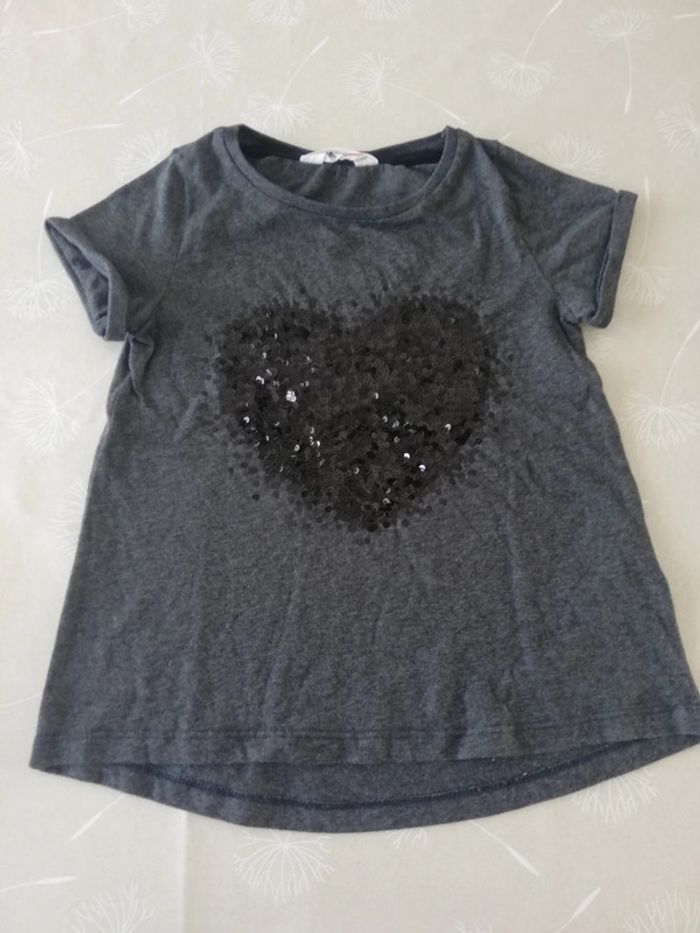 Tee shirt manches courtes gris 6/8 ans H&M