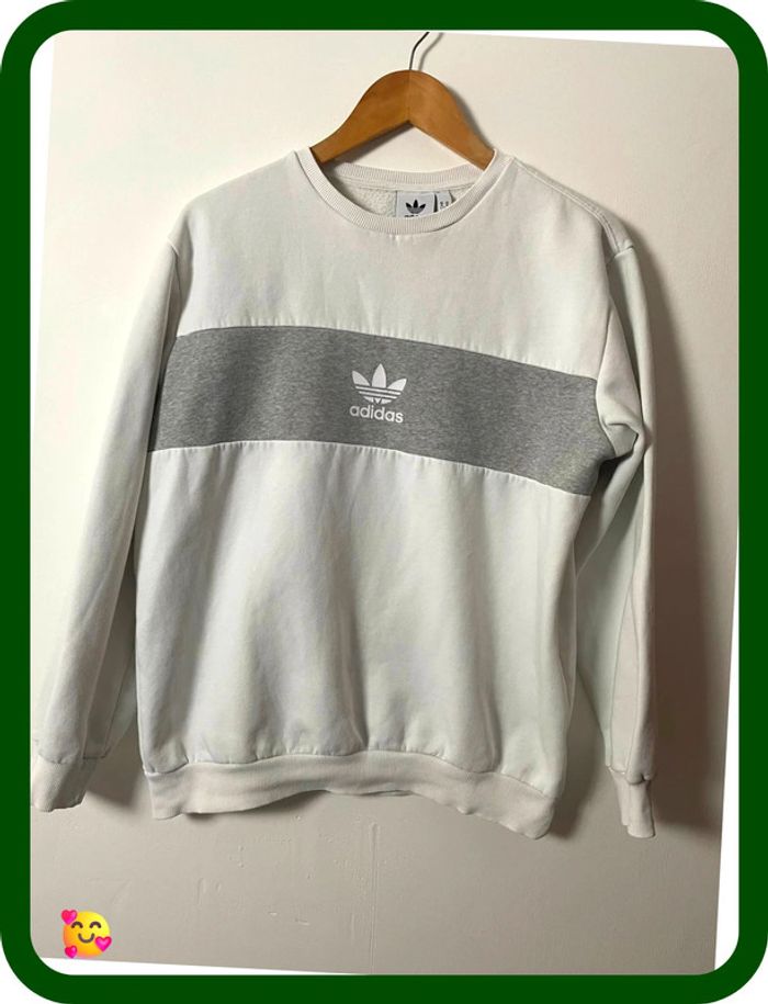 Sweat Adidas Originals – Homme – Taille M – Blanc & Gris