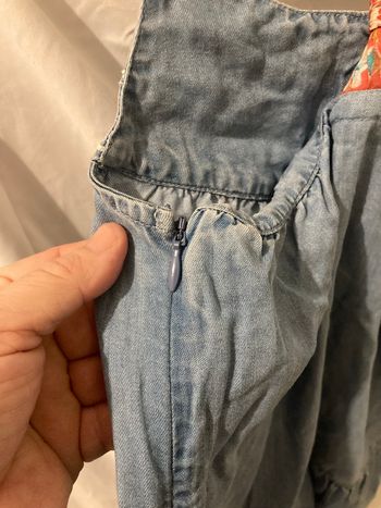 Robe IKKS fille 4 ans – jean brodé, bretelles fleuries croisée – superbe ! ✨