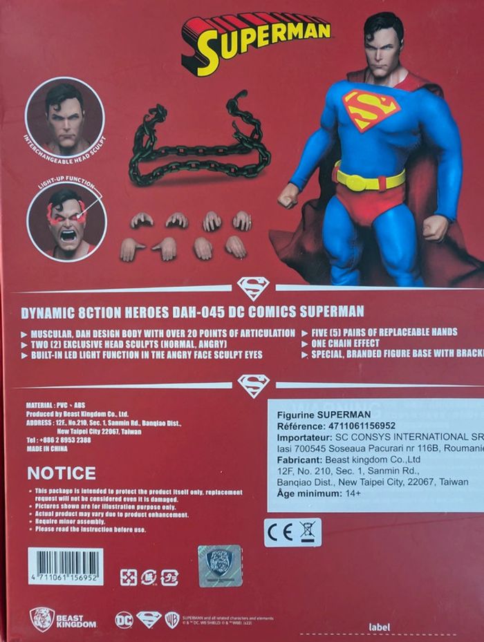 Figurine articulée Beast Kingdom DC comics DAH-045 Superman 1/9- - photo numéro 5