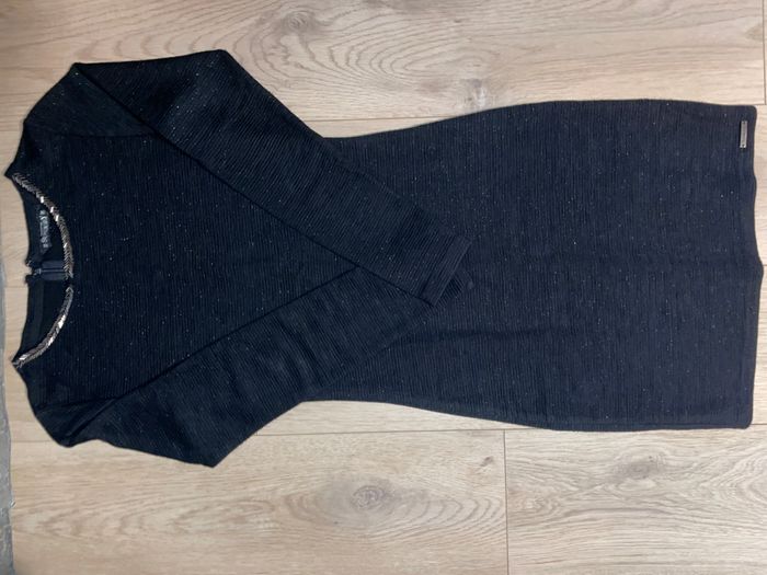 Robe Superdry droite noire pailleté sequins Taille XS / 34 - 36 Bon état - photo numéro 3