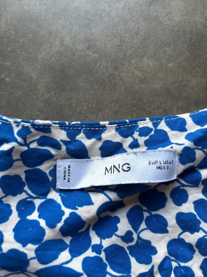 Robe mango bleu et blanche taille L en très bon état - photo numéro 6