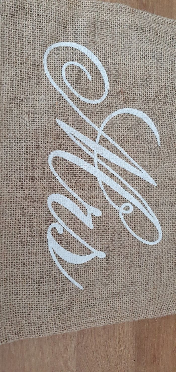 Affiche Mr & Mrs en toile dd jute - photo numéro 2