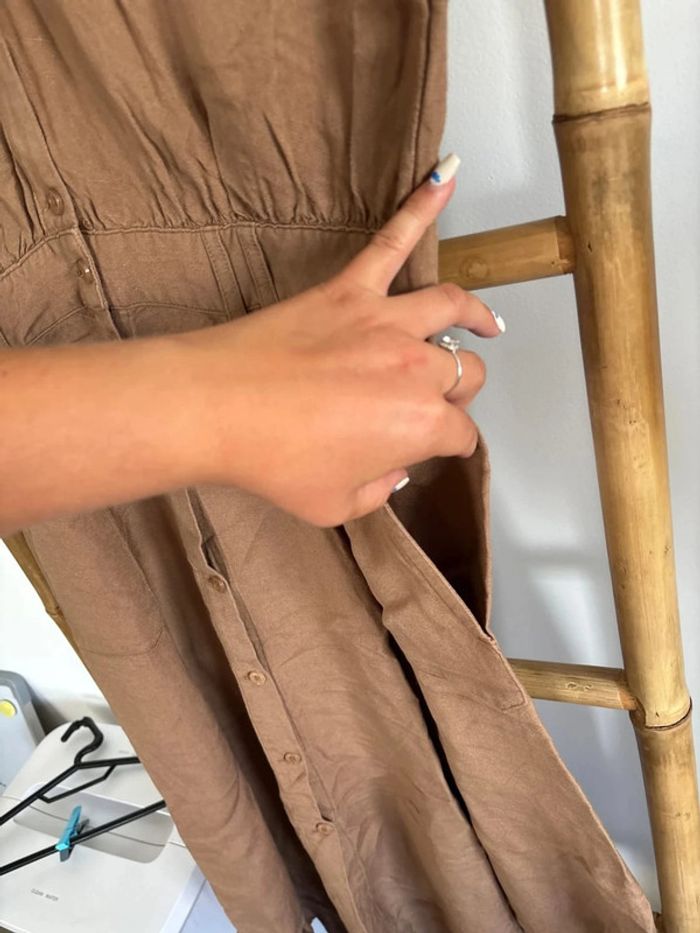Robe longue marron en lin Caroll taille L / 40 - photo numéro 6