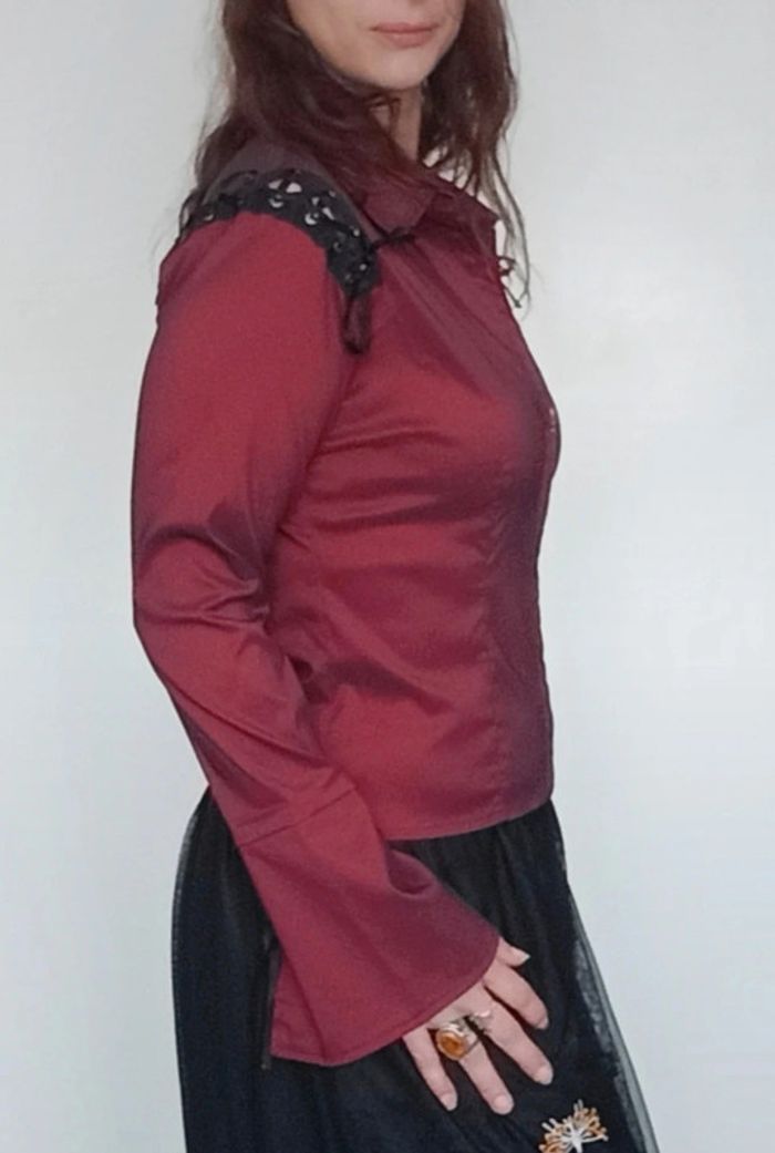 Chemise stretch irisée bordeaux taille 40 - photo numéro 5