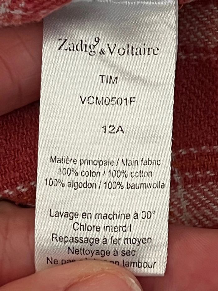 Chemise à carreaux Zadig et voltaire 12 ans - photo numéro 6