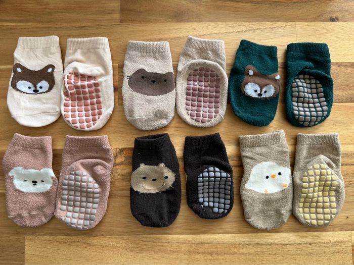 Lot de 6 paires de chaussettes avec patin anti glisse