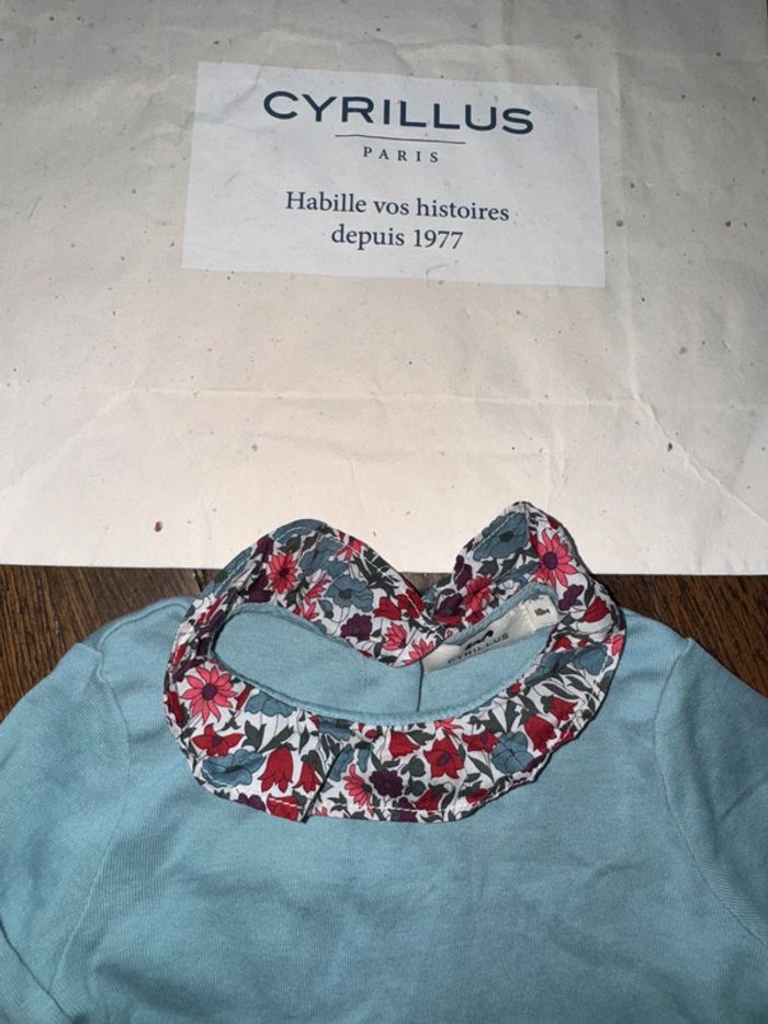 T-shirt col liberty Cyrillus  18 mois - photo numéro 2